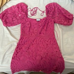 Lucy Paris Lace Dress : pink